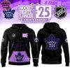 Toronto Maple Leafs NHL x Hockey Fight Cancer 25th Anniversary 2024 Hoodie