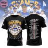Los Angeles Dodgers MLB World Series Champs 2024 3D T-Shirt – Black