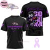 Baltimore Ravens Tackle Pancreatic Cancer Go Fight Won 3D T-Shirt – Black