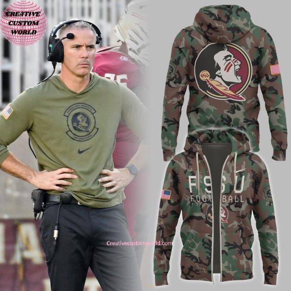 Florida State Seminoles x Coach Mike Norvell Military Appreciation 2024 Limited Zipper Hoodie