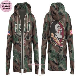 Florida State Seminoles x Coach Mike Norvell Military Appreciation 2024 Limited Zipper Hoodie 2 VBWGB