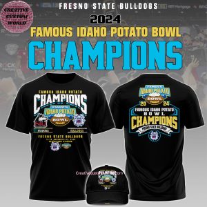 Fresno State Bulldogs 2024 Famous Idaho Potato Bowl Champions 3D T-Shirt