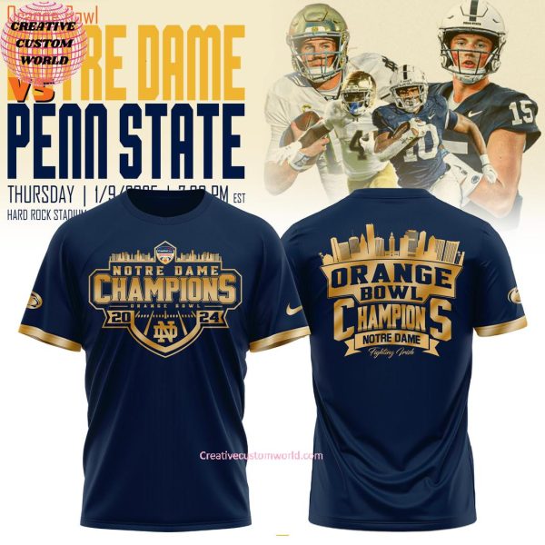 Notre Dame Football NCAA Orange Bowl Champions 2025 Limited Edition Special New 3D T-Shirt