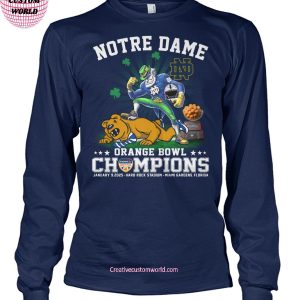 Notre Dame Fighting Irish Football Orange Bowl Champions 2025 Special New T Shirt 2 qHvF9