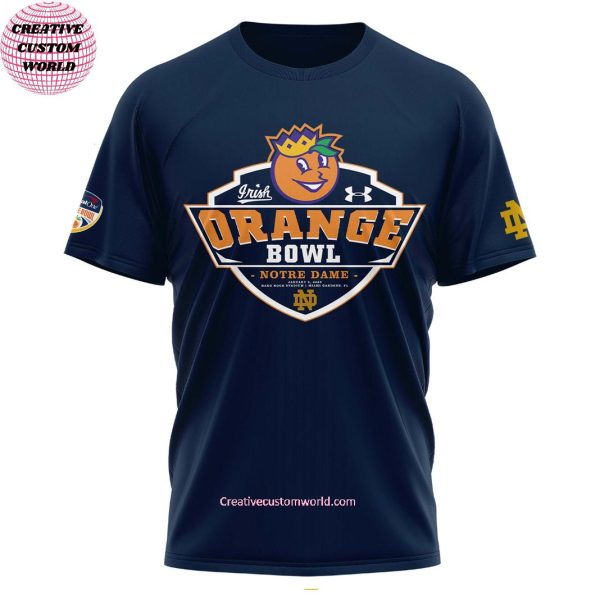 Notre Dame Football Orange Bowl Champions 2025 Navy Limited 3D T-Shirt