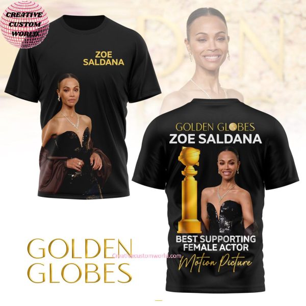Golden Globes Zoe Saldana Best Supporting Female Actor Motion Picture 3D T-Shirt