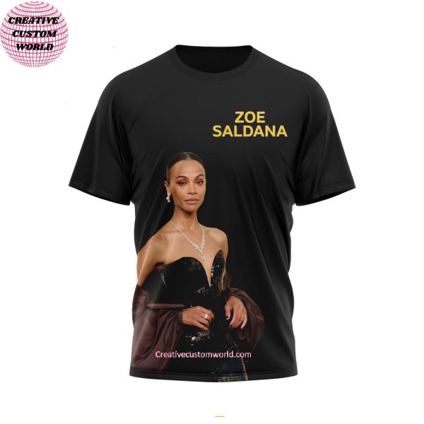 Golden Globes Zoe Saldana Best Supporting Female Actor Motion Picture 3D T-Shirt